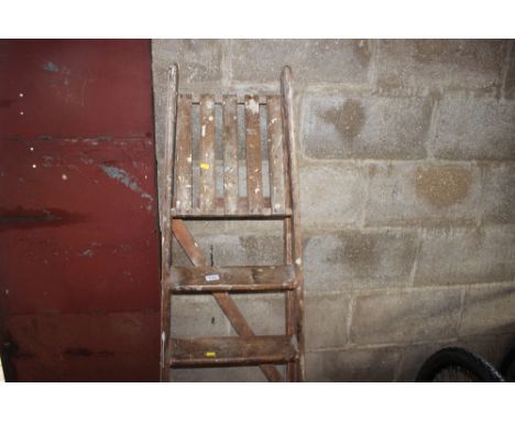 A wooden step ladder