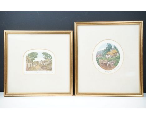 Stephen Whittle (British, B.1953), Village Lane, coloured etching, signed lower right, titled lower centre and marked AP (Art