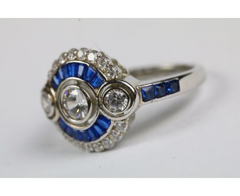 Silver and CZ Art Deco style ring 