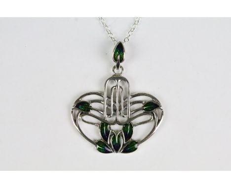 Silver and enamel necklace 
