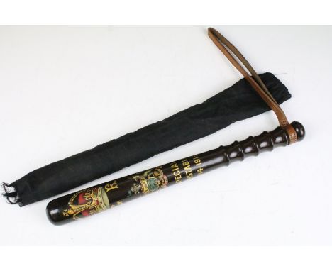 A decorative police truncheon marked with the King George cyphur, special constabulary 1914-1919. 