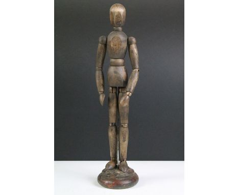 Vintage wooden artists lay model, approx 34cm tall