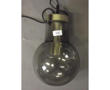 A late C20th ceiling lamp in the form of a light bulb, 12'' long, Best Bid 