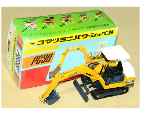 Diapet 01621 Komatsu PC30 Crawler Excavator. 1/25th scale, needs some cleaning. Condition: Near Mint