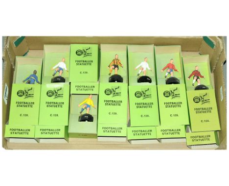 Subbuteo Table Soccer a boxed group of C.120 Footballer Statuettes to include Ref 285 "Oster", Ref 280 "Olhanense" along with