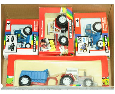 Britains, a boxed of 1:32 scale Tractor models to include 9606 Massey Ferguson Tractor and rear Dump, 9527 Ford 5610 Tractor 