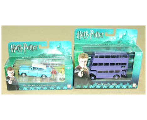 Corgi a boxed pair of TV related "Harry Potter" models comprising of "The Knight Bus" &amp; "Mr Weasley's Ford Anglia" with t