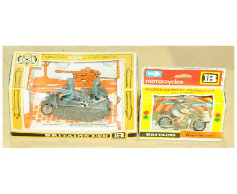 Britains pair of Military boxed vehicles. 9694 BMW Afrika Korps dispatch rider &amp; 9780 Kettenkrad half track motorcycle + 