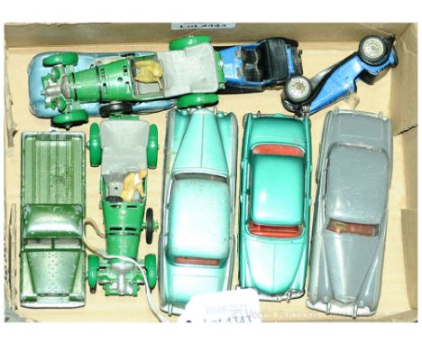 Spot On small group of unboxed cars. To include Jaguar XK SS - metallic light blue, MG PB Midget - blue, 4.5L Supercharged Be