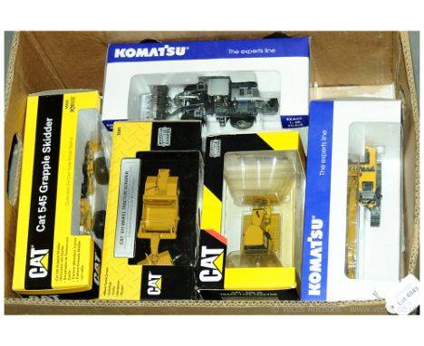 Norscot &amp; Komatsu a boxed 1:50 scale commercial plant group to include Norscot 55035 CAT 545 Grapple Skidder, Komatsu WA4