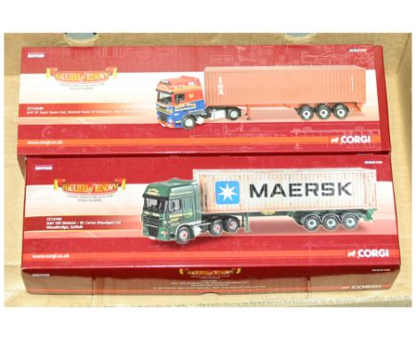 Corgi, A boxed pair of 1:50 Scale (Hauliers Of Renown) models to include CC14104 DAF 105 Skeletal "W Carter(Haulage) Ltd" &am