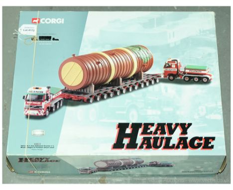 Corgi Heavy Haulage, a boxed 1:50 scale CC12403 Volvo FH 4 Axle Ballasted Tractor x2, Nicolas Bogies &amp; Fertiliser Dryer L