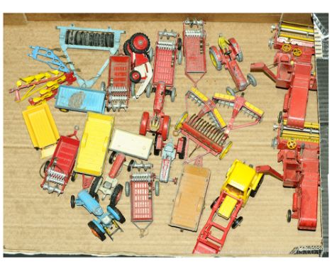 Corgi, Dinky &amp; Britains mixed group of unboxed farm vehicles. To include Corgi Ford Power Major tractor, Dinky Massey Har