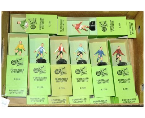 Subbuteo Table Soccer a boxed group of C.120 Footballer Statuettes to include Ref 85 "Feyenoord" (Holland), Ref 120 "Durban C