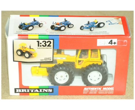 Britains a boxed 1:32 scale farm model 9521 County 1884 Tractor in Yellow. Condition appears to be Excellent in Good outer wi