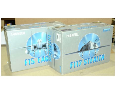 Collection Armour, a boxed pair of 1:48 scale military aircraft comprising of 98089 F117 Stealth (US Air Force) &amp; 98050 F