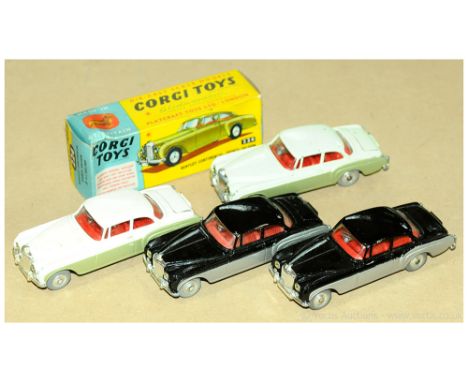 Corgi group of 4x Bentley Continental Sports saloons. Two Tone pale green / light metallic green - boxed, unboxed pale cream 