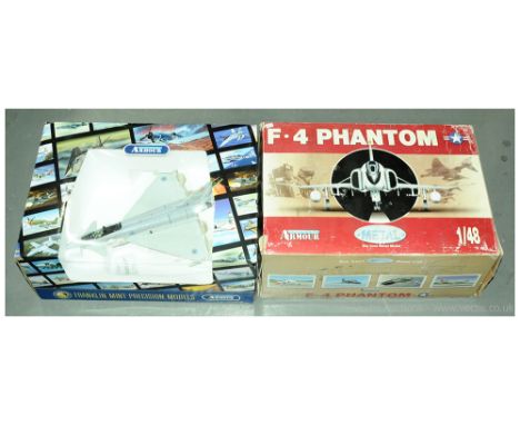 Franklin Mint Collection Armour, a boxed pair of 1:48 scale military aircraft comprising of B11E397 Eurofighter Typhoon (UK S