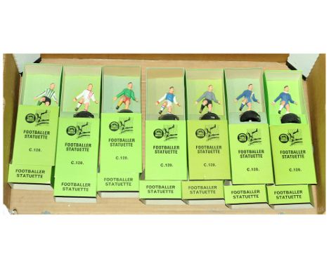 Subbuteo Table Soccer a boxed group of C.120 Footballer Statuettes to include Ref 205 "Cardiff City" Ref 128 "Bochum" along w