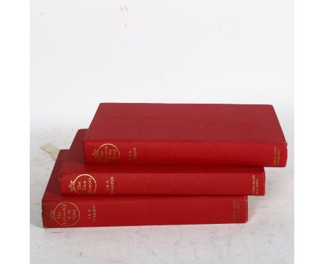 A complete set of Tolkeins The Lord Of The Rings First Edition, 5th, 6th and 8th impressions, in clean condition 