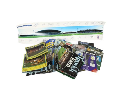 A quantity of Ipswich Town Football Club ephemera, including various football programmes and used ticket stubs, as well as ot
