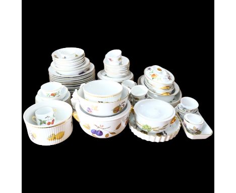 Extensive Royal Worcester Evesham pattern dinnerware, including tureens, jugs, souffle dish etc 