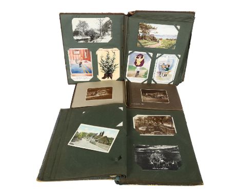 An early 20th century album of holiday photographs, dated 1916, scenes from Somerset, Holford, Rockford etc, a postcard album
