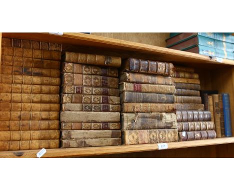 A shelf of Antique leather-bound volumes, including Tennison's Works, Life of Napoleon, and Mahon's History of England 