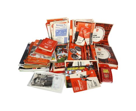 A quantity of Arsenal Football Club ephemera, including various football programmes, used ticket stubs and other memorabilia,