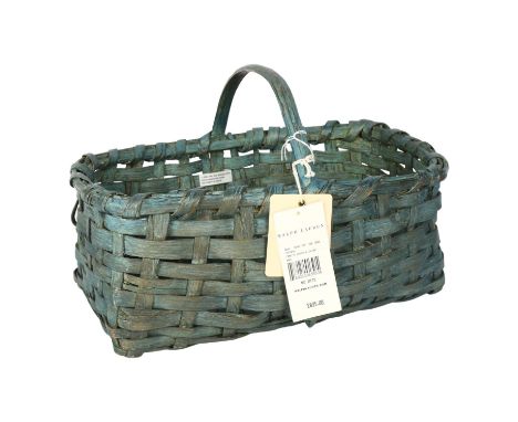 A Ralph Lauren blue painted willow basket, with £835 price ticket, L32.5cm 