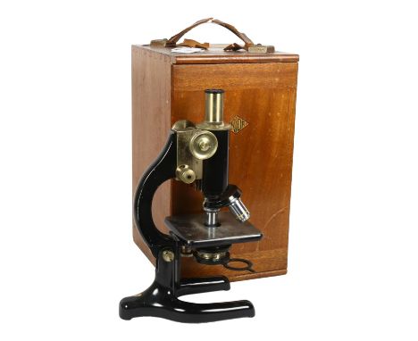 A W.R. PRIOR & COMPANY LONDON - a microscope, cased metal with chrome fittings, serial no. 19251, with original carry case 