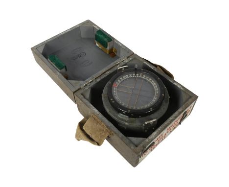 A Second World War type P.11 gimballed compass, boxed 