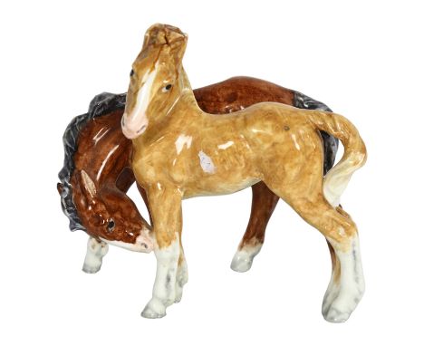 Royal Worcester "Foals" modelled by Doris Lindman, H13.5cm (A/F) 