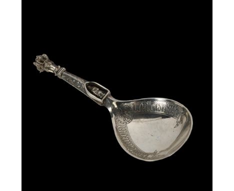 MARIUS HAMMER, BERGEN, NORWAY - a baptismal spoon, impressed 830, L15cm 
