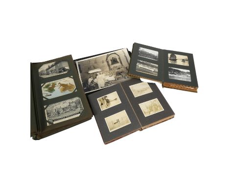 A group of 4 postcard and photo albums, military and world war 2 related in nature, including many larger photographs with ty