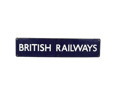 A Vintage blue and white enamel sign "British Railways Eastern Region", L65cm 