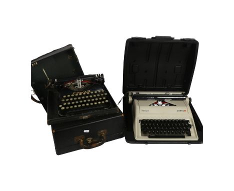 CORONA - a Vintage model 4 typewriter, and a Corona Standard Vintage typewriter, both in original cases, and 1 other (3) 