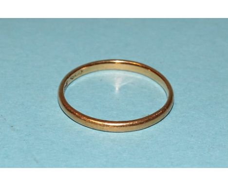 A 22ct gold wedding band, size R, 2.4g. 