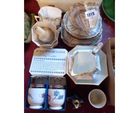 A small quantity of ceramic items including Shelley bone china part tea set comprising six cups and saucers, two side plates,