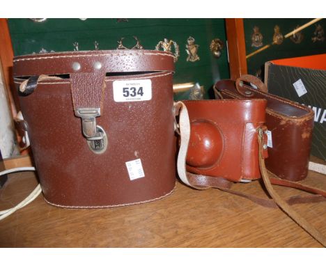 A pair of Lieberman &amp; Gortz 12x40 binoculars in original case - sold with a vintage Kodak Retinette camera and a Coronet 
