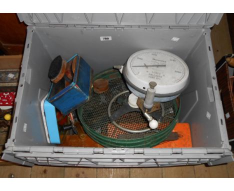 A crate containing a quantity of assorted tools, etc.