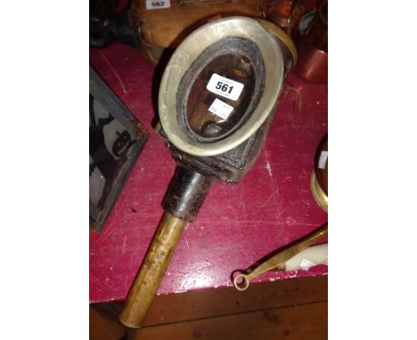 An old Victorian carriage lamp - sold with a modern hanging Halloween candle lantern