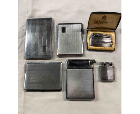 A bag containing a quantity of vintage collectable items comprising lighters and cigarette cases