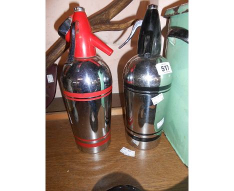 Two vintage chrome plated Sparklets soda syphons
