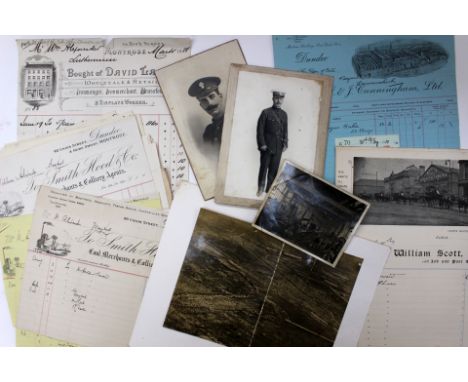 Collection of photographs/ephemera/postcards, including a quantity of late-Victorian and Edwardian receipts/invoices (many be