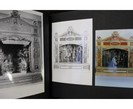 Pelham puppet 'lightweight' theatre in box; together with a cased modern toy theatre with stage curtains and cut out figures,