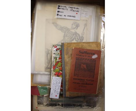 Toy theatre: large collection of character sheets and scenes, mostly 19th Century, some hand coloured, some plain, including 