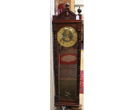 A George III and later wall clock, the mechanism with 8 day movement from longcase clock, inscribed Wilkins Loughborough, fil