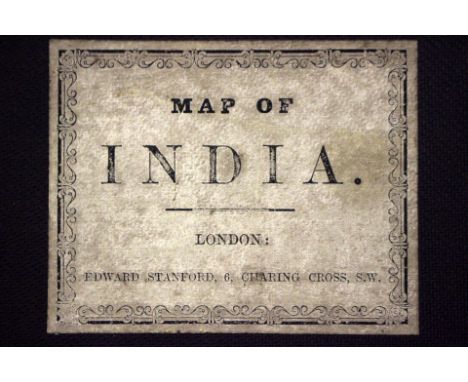 'Map of India 1881', hand-coloured 19th-century linen-backed map in four parts (North East, South East, South West, North Wes