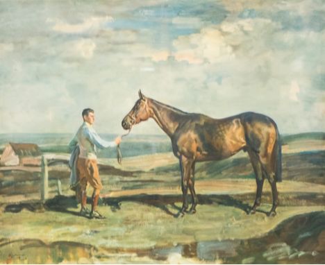 Sir Alfred James Munnings (1878-1959), 'Brown Jack', the Thoroughbred racehorse, print signed in pencil lower-right, Fine Art